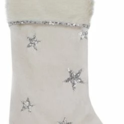 Discount ❤️ Northlight Seasonal 20" White And Silver Star ❄ Christmas Stocking ✔️