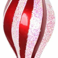 Deals 💯 Vickerman Company Vickerman M132673 12'' Red And White Glitter Swirl Drop 🎄 Christmas Ornament 😀