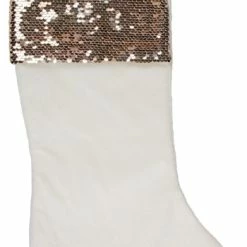 Best Pirce 👍 Northlight Seasonal 20" Rose Gold And White Reversible Sequin Cuff ❄ Christmas Stocking 🤩
