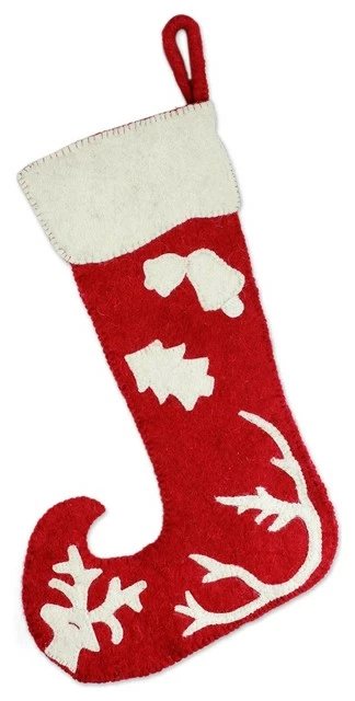 Best deal ๐ Novica Holiday Spirit Wool ๐ Christmas Stocking ๐ 1 Best deal ๐ Novica Holiday Spirit Wool ๐ Christmas Stocking ๐