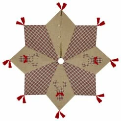 Best reviews of 👏 Northlight Seasonal 48" Red And Brown Burlap And Plaid Reindeer 🎄 Christmas Tree 👗 Skirt With Tassels 🔥