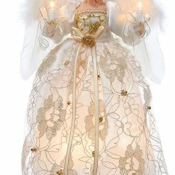 Cheap 💯 Kurt S. Adler, Inc. UL 10-Light 12" Ivory And Gold Angel Treetop 😉