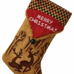 Wholesale 🌟 Kurt S. Adler, Inc. Kurt Adler Woodland Deer Lodge Design Merry Holiday Stocking 🤩
