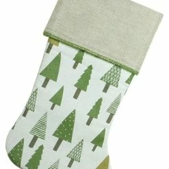 Best Pirce 🧨 Northlight Seasonal 18" Rustic Woodland 🎄 Christmas Stocking With Green Forest Print And Flax Cuff 🤩
