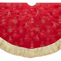 Cheap ✔️ Kurt S. Adler, Inc. 60" Red And Gold Ornament Tree 👗 Skirt 🎉
