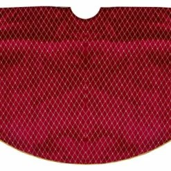 Best Sale 🔥 Northlight Seasonal 48" Red And Gold Diamond Pattern 🎄 Christmas Tree 👗 Skirt 🥰