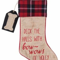 Brand new 💯 C & F Home Deck The Halls With Bow Wows Of Holly 🎅 Christmas Holiday 🐕 Dog Pet Stocking 🤩