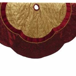 Budget 🔥 Kurt S. Adler, Inc. 72" Red And Gold Criss-Cross Scallop Treeskirt 🥰
