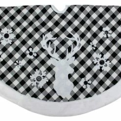 Best reviews of 🎉 Northlight Seasonal 48" Black And White Rustic Reindeer ❄ Christmas Tree 👗 Skirt With Faux Fur Trim ⭐