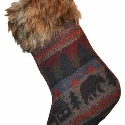Outlet 👍 Wooded River Inc Cabin Bear ❄ Christmas Stocking Sock 😉