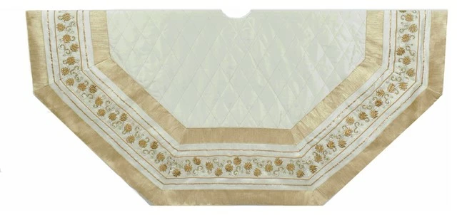 New ๐ Kurt S. Adler, Inc. Kurt Adler 54" Ivory Treeskirt With Gold Pinecones ๐ 1 New ๐ Kurt S. Adler, Inc. Kurt Adler 54" Ivory Treeskirt With Gold Pinecones ๐