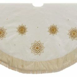 Cheap ✔️ Kurt S. Adler, Inc Kurt Adler 60" Multi-Colored Beads Flower Ivory Embroidered Tree 👗 Skirt 🌟