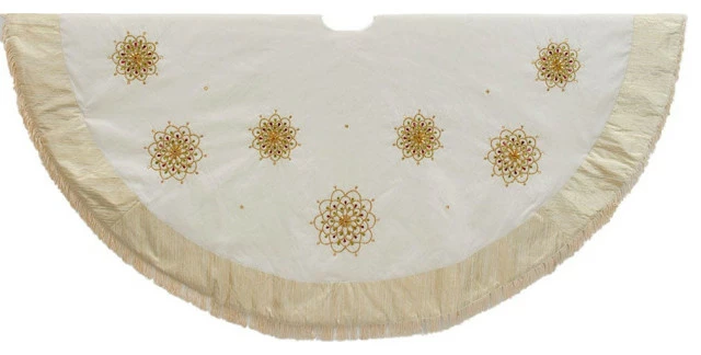 Cheap โ๏ธ Kurt S. Adler, Inc Kurt Adler 60" Multi-Colored Beads Flower Ivory Embroidered Tree ๐ Skirt ๐ 1 Cheap โ๏ธ Kurt S. Adler, Inc Kurt Adler 60" Multi-Colored Beads Flower Ivory Embroidered Tree ๐ Skirt ๐