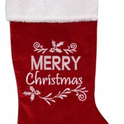 Flash Sale 👏 Northlight Seasonal 20" Red And White "Merry 🔔 Christmas" Velour 🔔 Christmas Stocking 🔔