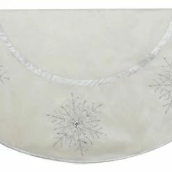 New ⌛ Kurt S. Adler, Inc. 54" Ivory Treeskirt With Crystal Lace Snowflakes 🛒