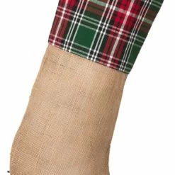 Brand new 🔥 Fennco Styles Edinburgh Collection Plaid Ruffle Design Jute 🎄 Christmas Stocking 🎁