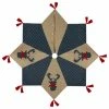 Coupon ✔️ Northlight Seasonal 48" Blue And Brown Burlap And Plaid Reindeer 🎁 Christmas Tree 👗 Skirt With Tassels 🌟