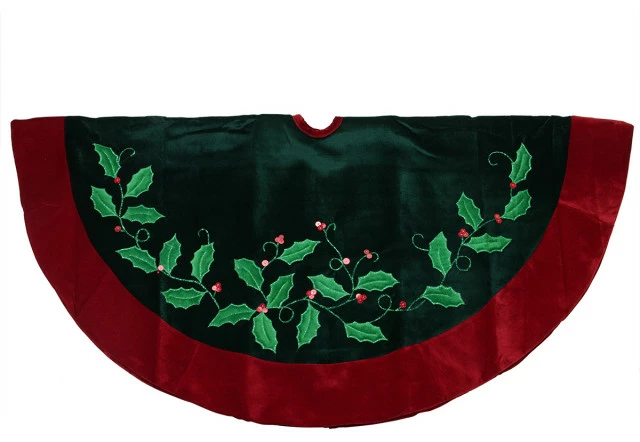 Wholesale ๐ Northlight Seasonal 48" Dark Green And Burgundy Holly Berry Velveteen ๐ Christmas Tree ๐ Skirt โจ 1 Wholesale ๐ Northlight Seasonal 48" Dark Green And Burgundy Holly Berry Velveteen ๐ Christmas Tree ๐ Skirt โจ