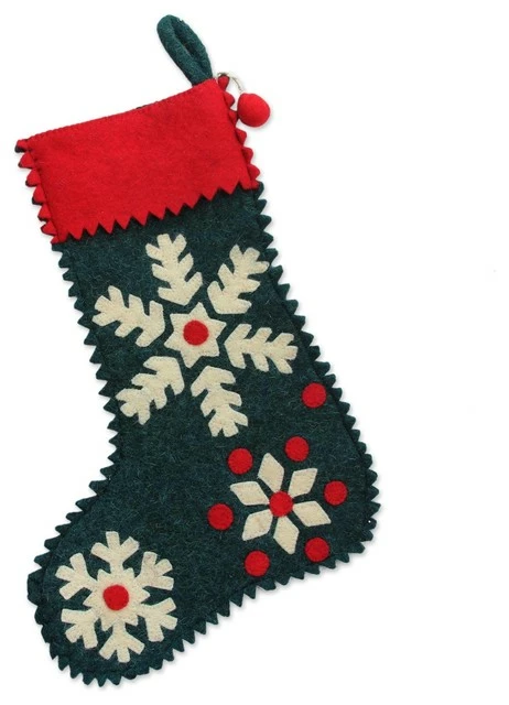 Coupon ๐งจ Novica Snowflake Cheer Wool Felt Holiday Stocking โญ 1 Coupon ๐งจ Novica Snowflake Cheer Wool Felt Holiday Stocking โญ
