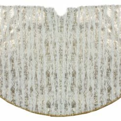 Best Sale 🎁 Northlight Seasonal 48" White And Gold Wood Grain Pattern 🎄 Christmas Tree 👗 Skirt 🔔