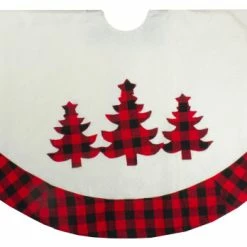 Best reviews of ✔️ Northlight Seasonal 48" White Red And Black Buffalo Plaid Tree 🎄 Christmas Tree 👗 Skirt ❤️