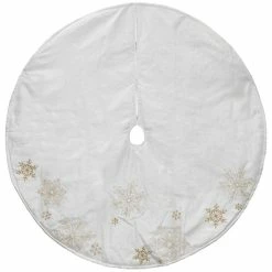 Best Pirce 🤩 Northlight Seasonal 48" Gold And White Snowflake Embroidered 🎁 Christmas Tree 👗 Skirt 🤩