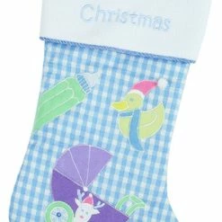 Top 10 🔔 Northlight Seasonal 18.5" Blue And White Checked "Baby's First 🎄 Christmas" Embroidered Stocking With 🛒