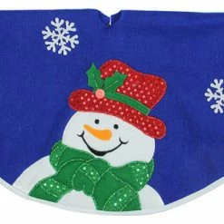 Best deal 🥰 Northlight Seasonal 20" Mini 🎁 Christmas Tree 👗 Skirt With Embroidered And Embellished Snowman 🔔