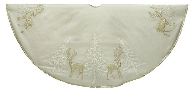 Promo ๐ Kurt S. Adler, Inc. Kurt Adler Gold Trees And Reindeer Appliqued Holiday Tree ๐ Skirt 48 Inches ๐ฅ 1 Promo ๐ Kurt S. Adler, Inc. Kurt Adler Gold Trees And Reindeer Appliqued Holiday Tree ๐ Skirt 48 Inches ๐ฅ